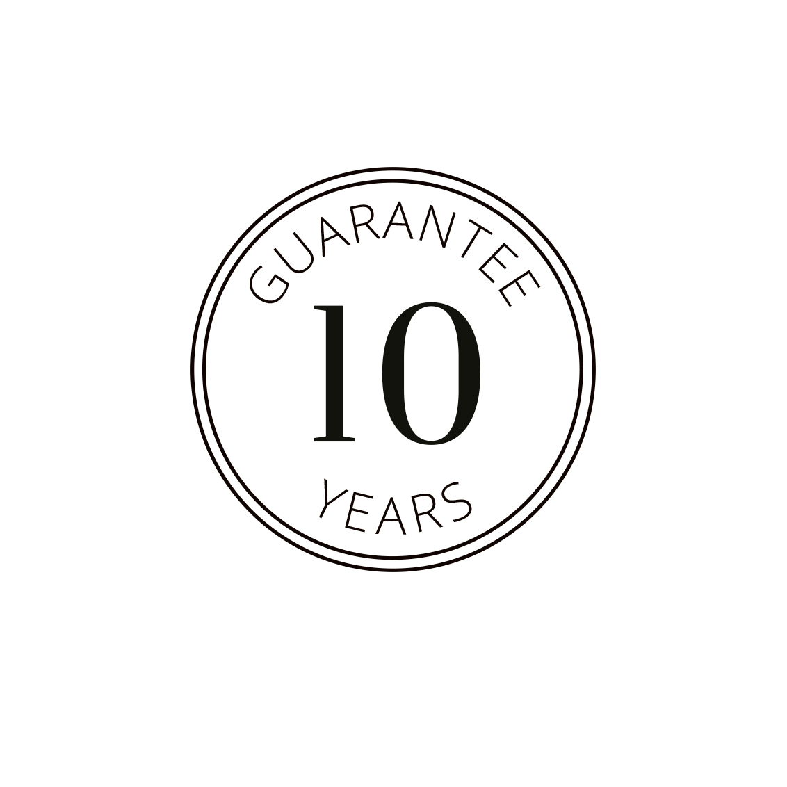 Symbol showing Elfa's ten-year warranty.