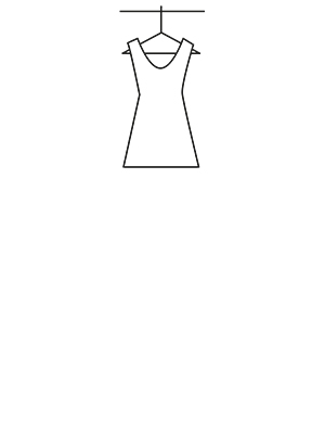 Symbol of clothes with a dress on a hanger.
