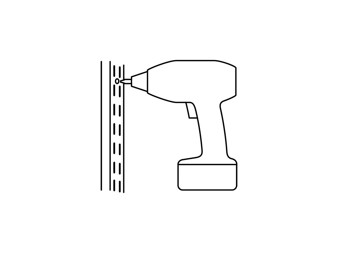 Symbol med bor for montering