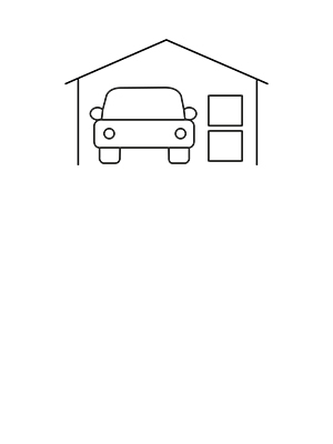 Symbol of garage and car.