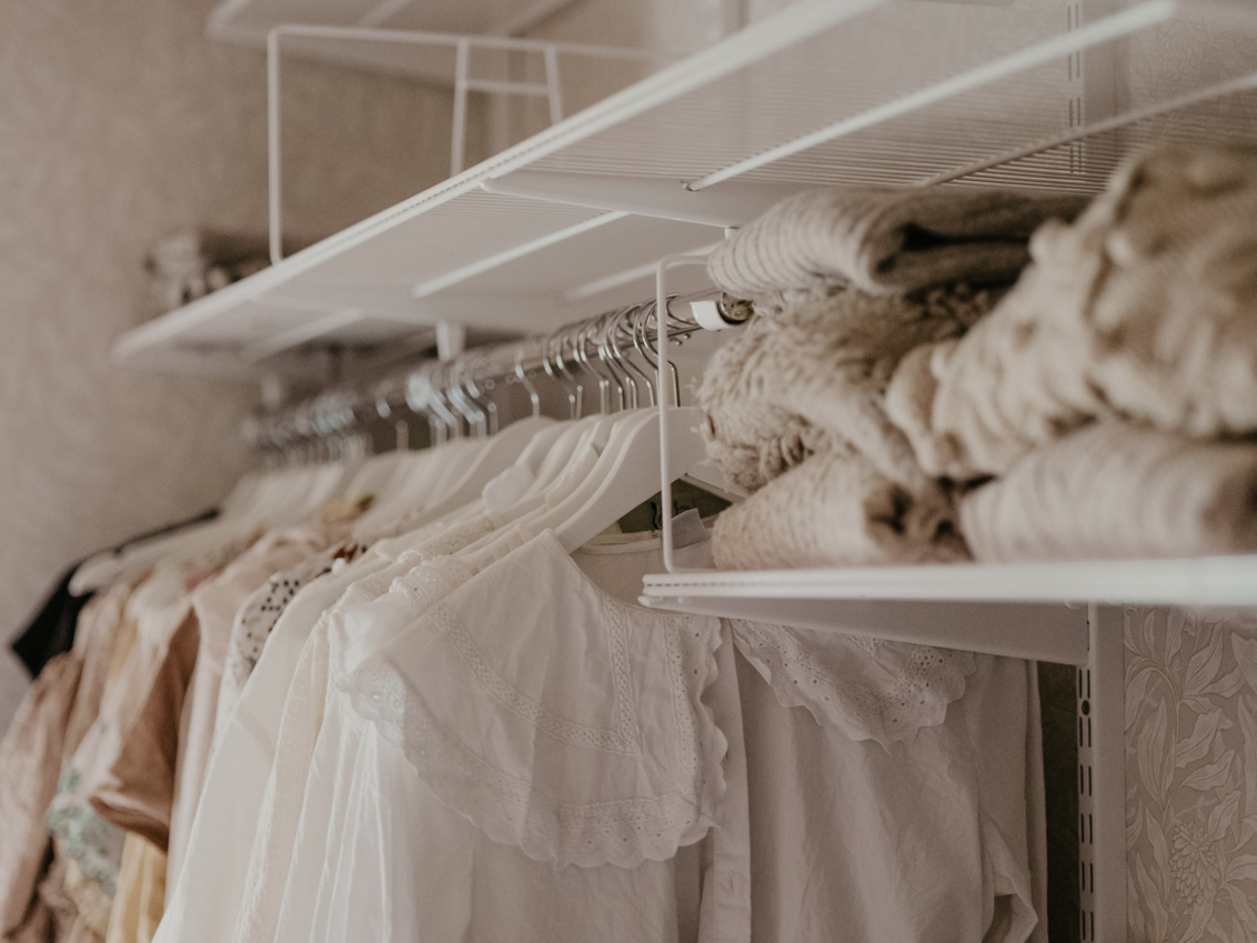 Clothes hanging on a hanger