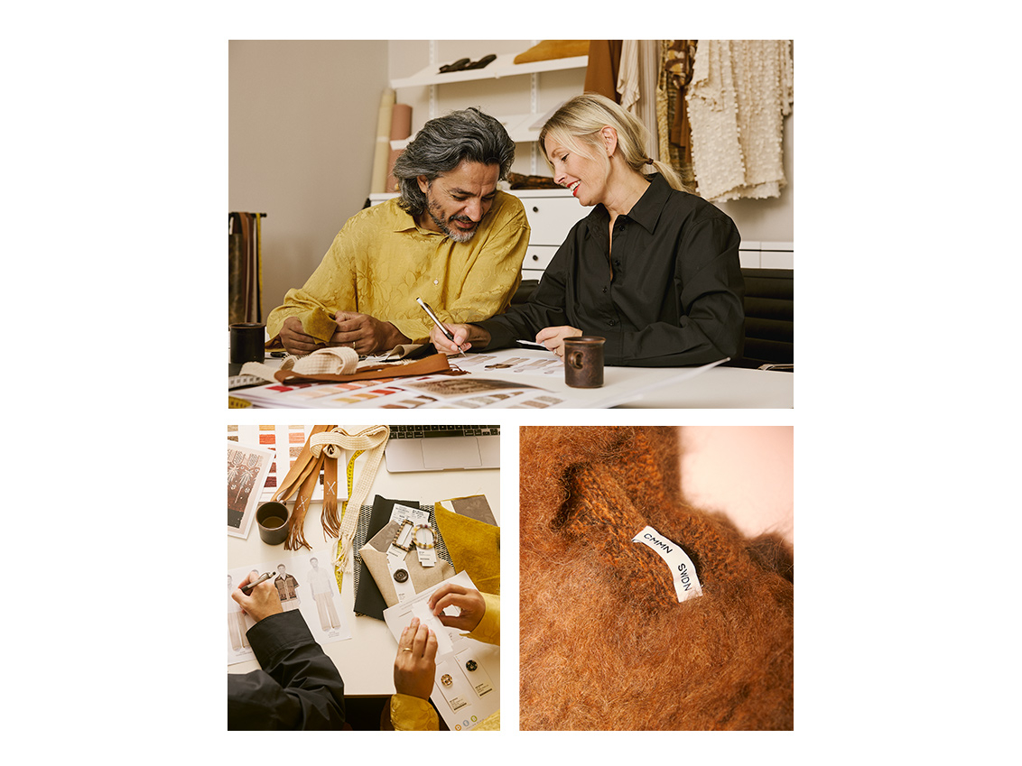 Emma and Saif are sketching clothing for CMMN SWDN.