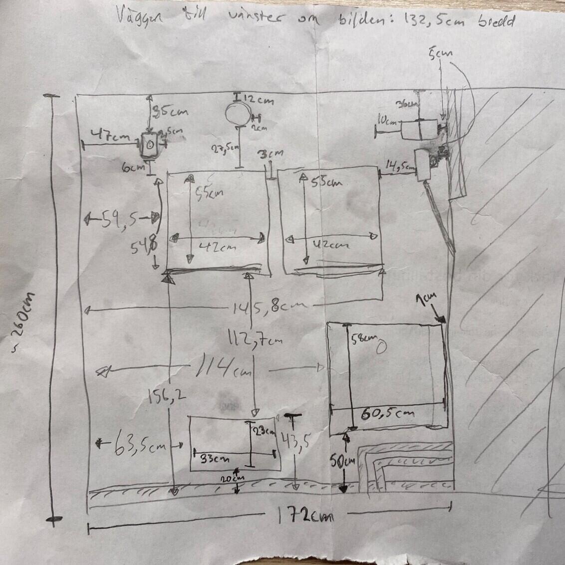 Hand-drawn sketch of wardrobe planning