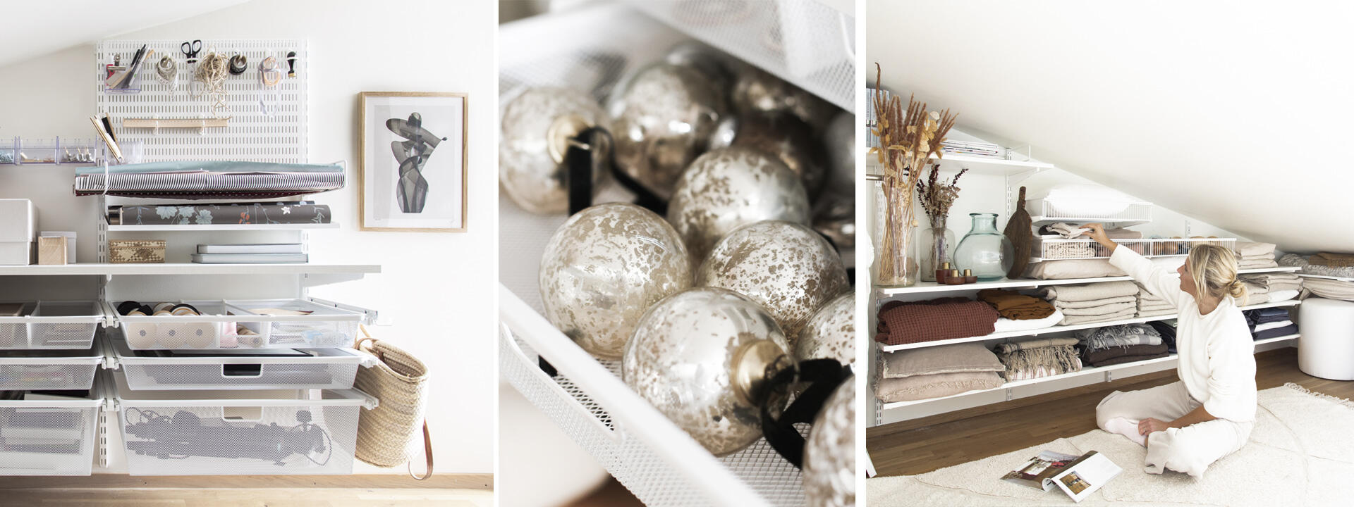 Almacenamiento organizado en el ático: organización inteligente y almacenamiento de primera clase, firmado Elfa