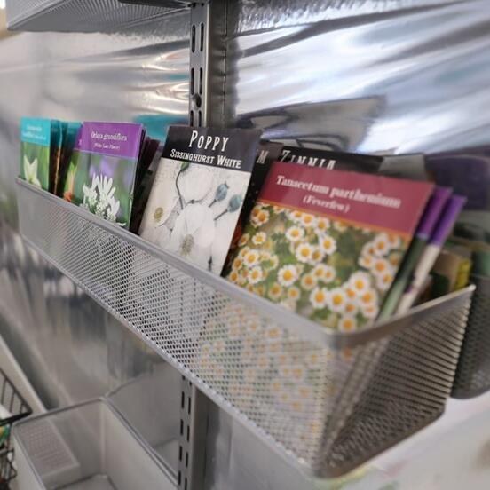 Mesh basket for storing seed packets
