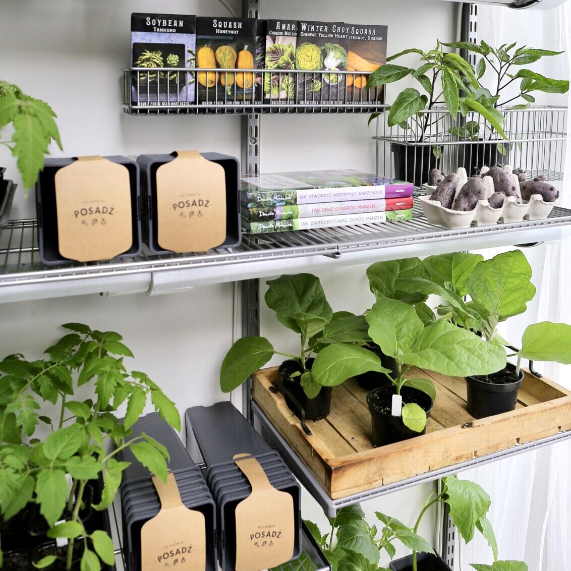 using wire shelves and a special UV lamp, light can reach plants placed near the bottom of the unit 