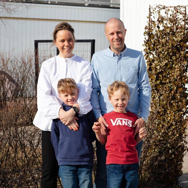 varmdo Family house exterior with garden, ready for storage solutions