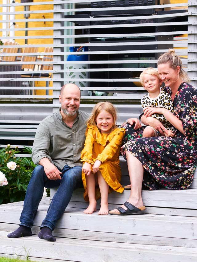 At Johanna Wiberg's home on the patio