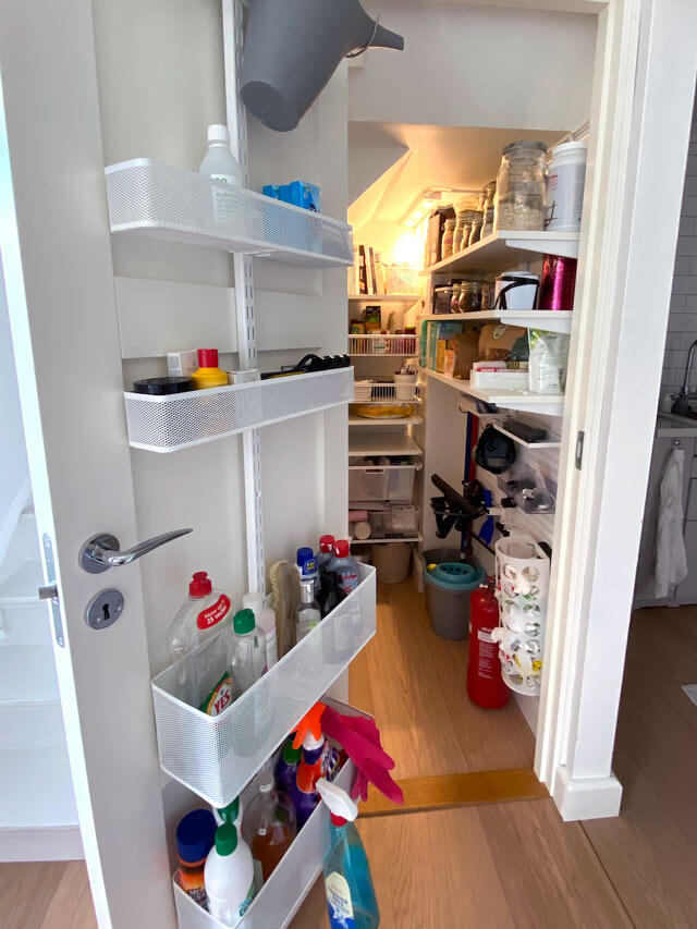Storage items cleverly organised with Elfa storage