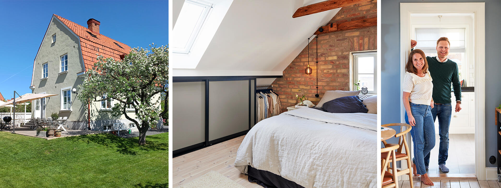 Johanna Permsjö con su nueva puerta corredera para ático Artic