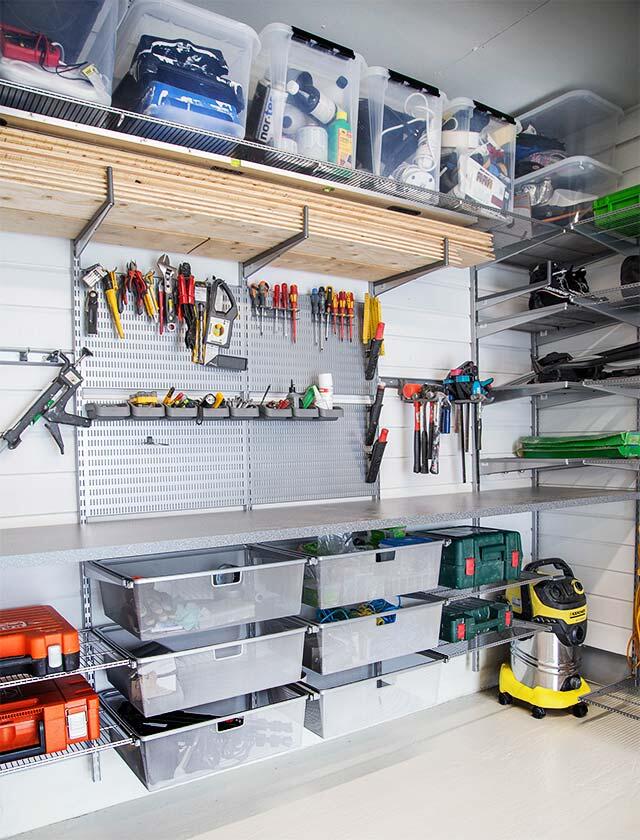 Elise Steffensen Garage organised with elfa Garage product line