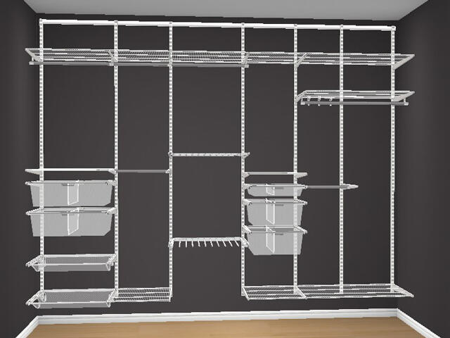 Elfa hallway storage system, perfect for entrances.