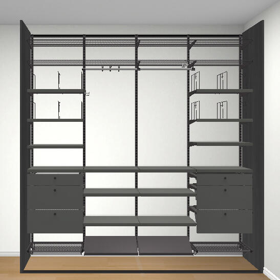 Elfa bedroom wardrobe or storage solution for a tidy space