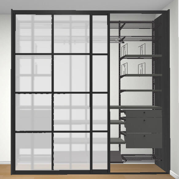 Elfa makuuhuoneen vaatekaappi tai säilytysratkaisu siistiin tilaan