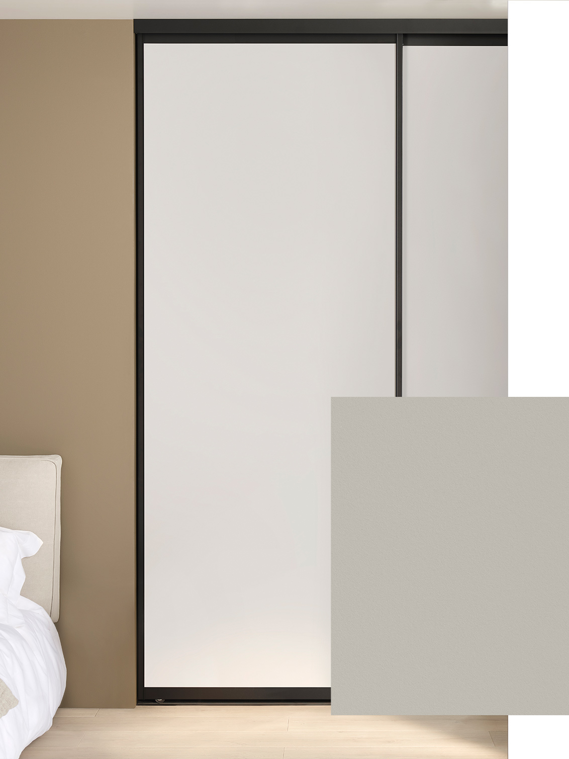 Elfan beigenväriset Vista-liukuovet.