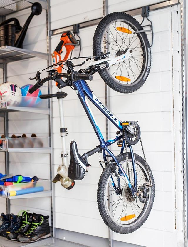 Elfa vertical bike holder