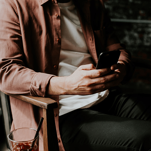 Man sitting in an armchair