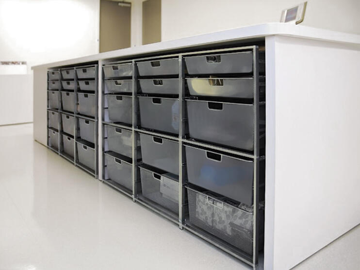 Efficient and spacious mail room and storage solution for busy real estate agents